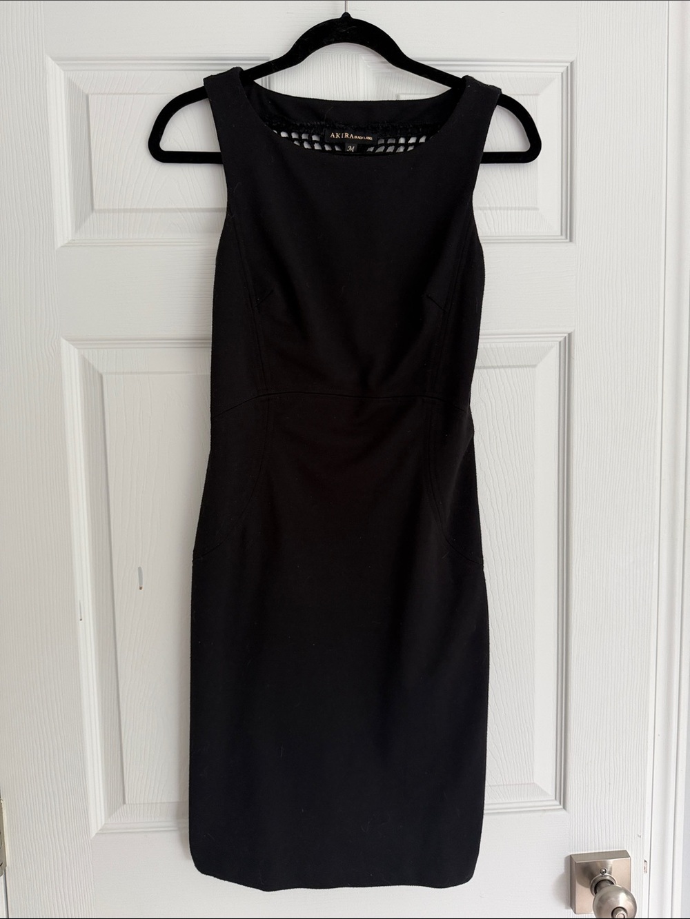 AKIRA Size M Black Sleeveless Mini Sheath Dress